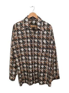 Vintage 1970’s Disco Shirt Men’s Size XL Van Heusen Nylon Daggar‎ Collar